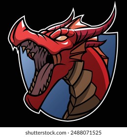 Dragon icon for your e-sport logo, game icon, or tabletop RPG token.