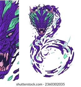 Dragon illustration art vector design