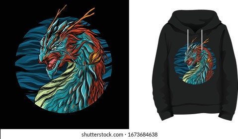 Dragon illustration design premium vector