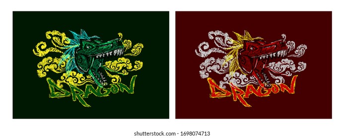 dragon illustration design for sukajan is mean japan traditional cloth or t-shirt with digital hand drawn Embroidery Men T-shirts Summer Casual Short Sleeve Hip Hop T Shirt Streetwear