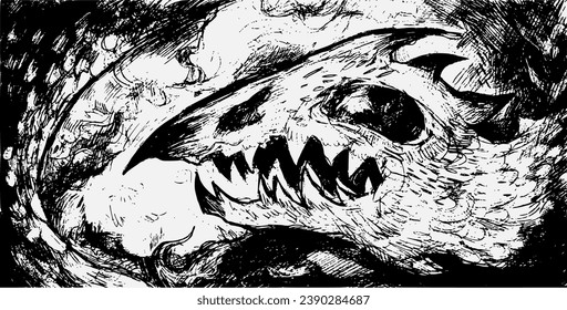 Dragon illustration. Digital vector art.