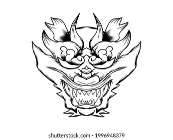 Dragon Illustration isolated on white background.