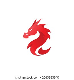 Dragon illustration with modern gradient color, dragon logo vector icon