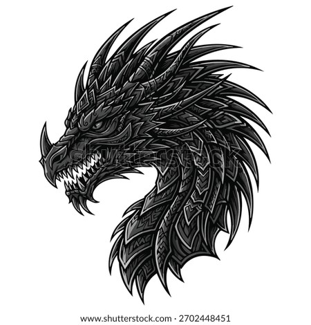 Dragon illustration with modern gradient color, dragon logo vector icon