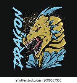 dragon illustration T shirt design