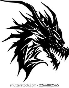 dragon ing, vector illustration, black color