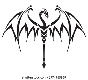 Dragon Ink Tattoo Abstract Symbol