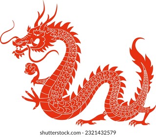El dragón aislado sobre fondo blanco