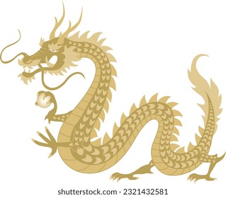 The dragon isolated on white background