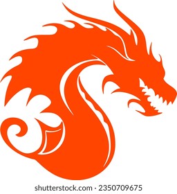 dragon isolated vector silhouette icon