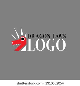 dragon jaws logo for company, organization or team with angry dragon illustration for symbol of power 