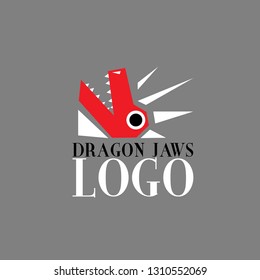 dragon jaws logo for company, organization or team with angry dragon illustration for symbol of power 