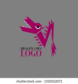 dragon jaws logo for company, organization or team with angry dragon illustration for symbol of power 