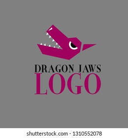 dragon jaws logo for company, organization or team with angry dragon illustration for symbol of power 