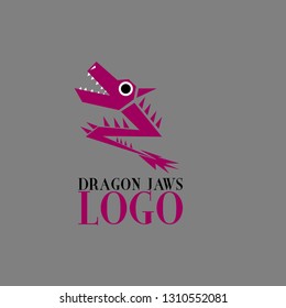 dragon jaws logo for company, organization or team with angry dragon illustration for symbol of power 