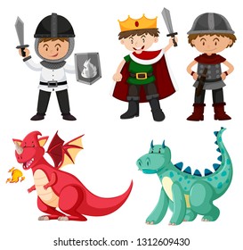 Dragon and kind character illustration