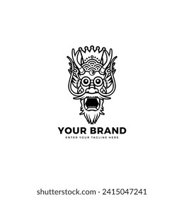 Dragon king logo, creative design template, vector illustration