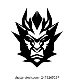 Dragon King logo or modern line icon. Vector line art and icon design with bold outline. Black and white Pixel Perfect minimalistic symbol isolate white background. Creative logotype