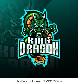 Dragon king mascot logo design