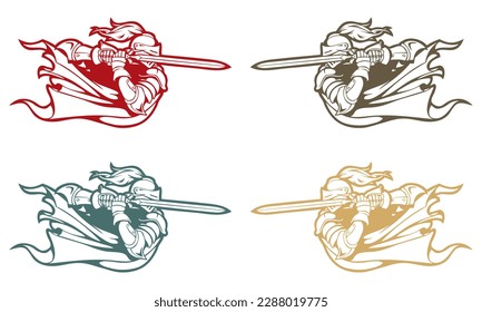 Dragon Knight Vector Illustration Isolated On A White Background
