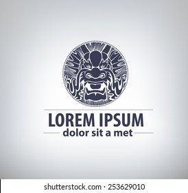 Dragon label. logo templat, for your business. Company logo design.