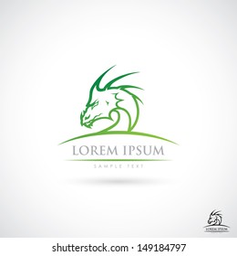 Dragon label - vector illustration