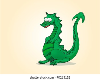 The dragon laughing sits having lifted a tail
