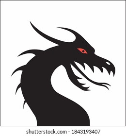 Dragon Legendary Creature Large Animal Black and White Vector Danger Western Creature