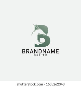 Dragon letter B logo design, 3d gradient style, gold dragons vector logo