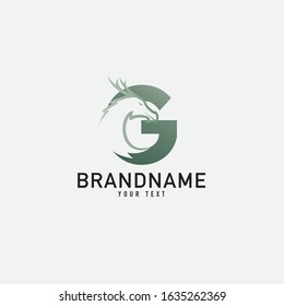 Dragon letter G logo design, 3d gradient style, gold dragons vector logo