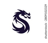 Dragon Letter S Monogram Logo