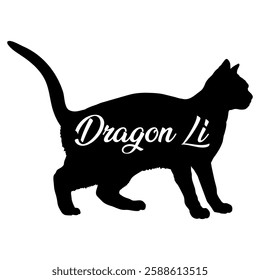 Dragon Li cat silhouette, cat, cat breeds, logo, vector, silhouette,  animal, illustration, icon, sign, design, black, symbol, pet, love
