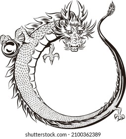 Dragon line drawing frame that draws a ring