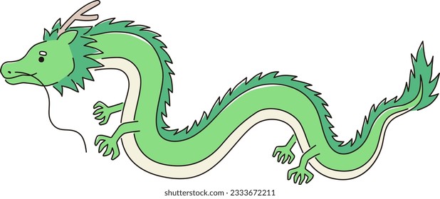 Dragon line drawing vector illustration icon, 2024 New Year's card illustration material
