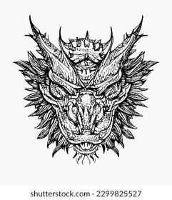 dragon line handrawn artwork tatoo