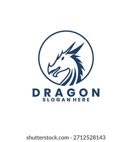 Dragon line logo design vector template. Dragon logo design icon