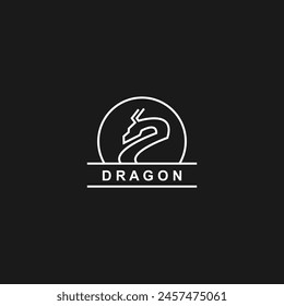 Dragon line logo template vector 