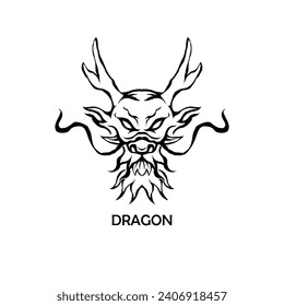 dragon line logo vector design