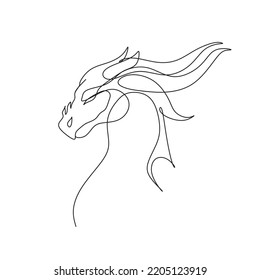Línea de dragón sobre el fondo blanco