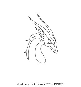 Dragon line on the white background