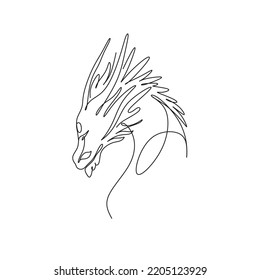 Línea de dragón sobre el fondo blanco