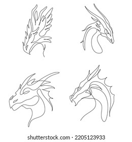 Dragon line on the white background