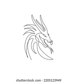 Dragon line on the white background