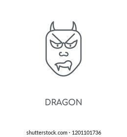 Dragon linear icon. Dragon concept stroke symbol design. Thin graphic elements vector illustration, outline pattern on a white background, eps 10.
