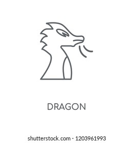 Dragon linear icon. Dragon concept stroke symbol design. Thin graphic elements vector illustration, outline pattern on a white background, eps 10.