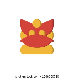 Dragon, Lion Dance Chinese New Year Flat Icon, Logo, and illustration Vector