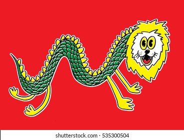 Dragon Lion Smile 