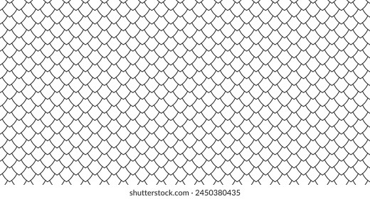 Dragon, lizard or snake scale pattern. Reptile skin or fish squama texture. Lattice background. Medieval armor ornament. Tile roofing design. Mermaid tail print. Vector graphic illustration.