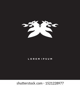 Dragon Logo Abstract Vector Design Template . on black background .