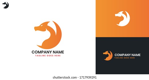 Dragon Logo - All elements on this template are editable with vector software